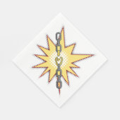 Pop Art Broken Chain Explosion Bold Comic Style Servet (Hoek)