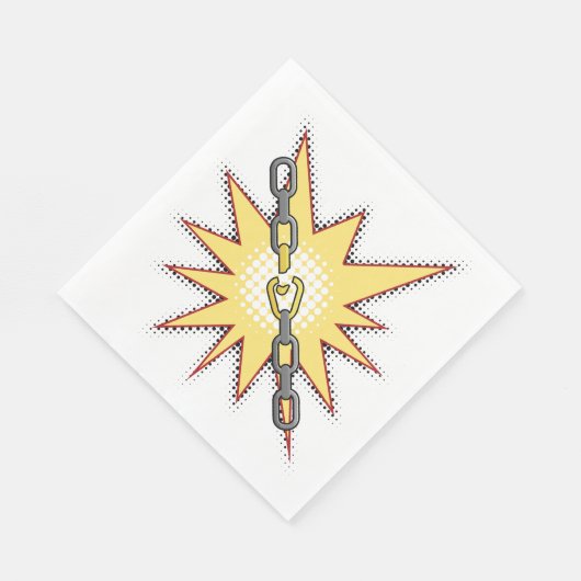 Pop Art Broken Chain Explosion Bold Comic Style Servet (Hoek)