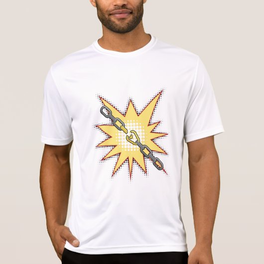 Pop Art Broken Chain Explosion Bold Comic Style T-shirt (Voorkant)