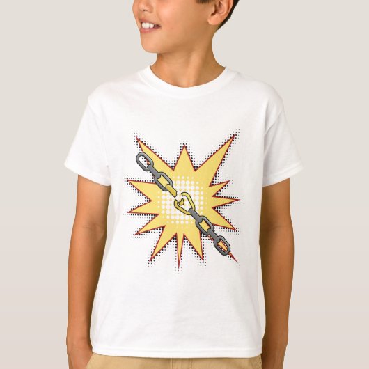 Pop Art Broken Chain Explosion Bold Comic Style T-shirt (Voorkant)