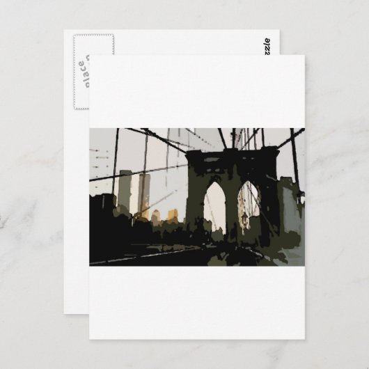 Pop Art Brooklyn Bridge Briefkaart (Voorkant / Achterkant)