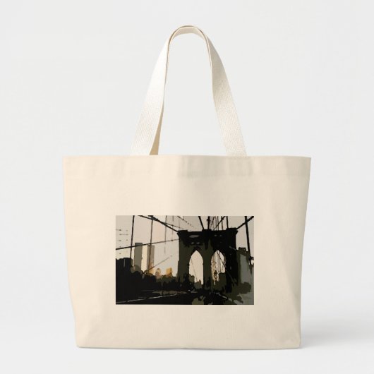 Pop Art Brooklyn Bridge Grote Tote Bag (Voorkant)