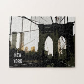 Pop Art Brooklyn Bridge ıllustration New York City Legpuzzel (Horizontaal)
