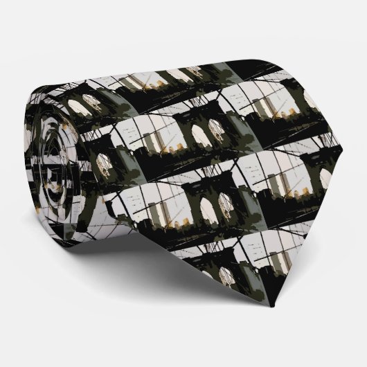 Pop Art Brooklyn Bridge Stropdas (Opgerold)