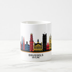 Pop-Art Brussels Skyline 1 Koffiemok