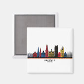 Pop-Art Brussels Skyline Magnet (Voorkant / Achterkant)