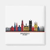 Pop-Art Brussels Skyline Magnet (Voorkant)