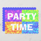 Pop art bubble rap verjaardagsuitnodiging kaart (Voorkant / Achterkant)