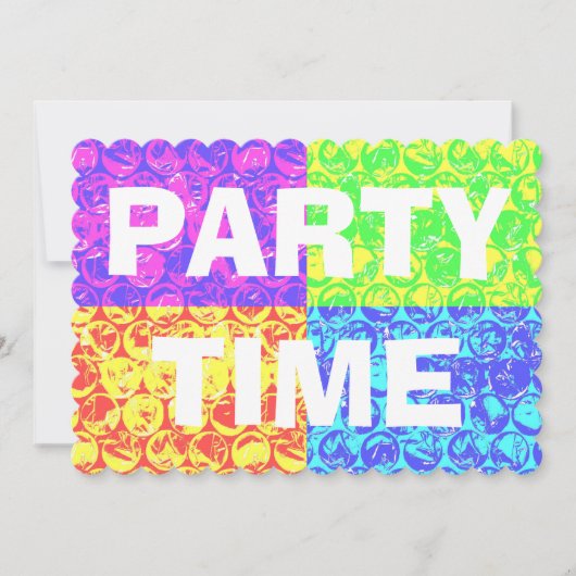 Pop art bubble rap verjaardagsuitnodiging kaart (Voorkant)