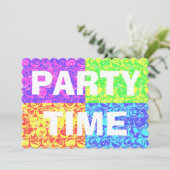 Pop art bubble rap verjaardagsuitnodiging kaart (Staand voorkant)