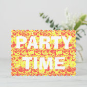 Pop art bubble rap verjaardagsuitnodiging kaart (Staand voorkant)