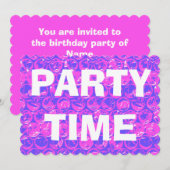 Pop art bubble rap verjaardagsuitnodiging kaart (Voorkant / Achterkant)