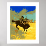 Pop Art Buckaroo Print<br><div class="desc">Dit poster is afkomstig uit een gemengde illustratie van de boekenkapartiest Michael Thomas</div>