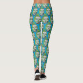 Pop Art Buddha Head op Blue - Yoga-broek Leggings (Achterkant)
