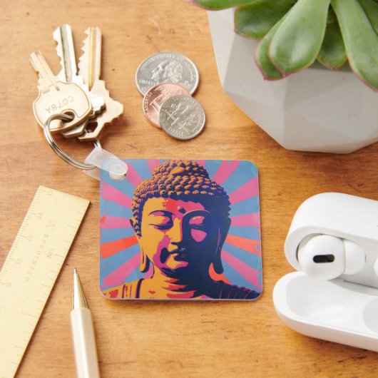 Pop Art Buddha Sleutelhanger (Bureau)