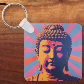 Pop Art Buddha Sleutelhanger (Voorkant)