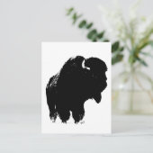Pop Art Buffalo Bison Silhouette Briefkaart (Staand voorkant)