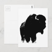 Pop Art Buffalo Bison Silhouette Briefkaart (Voorkant / Achterkant)