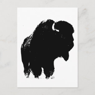 Pop Art Buffalo Bison Silhouette Briefkaart