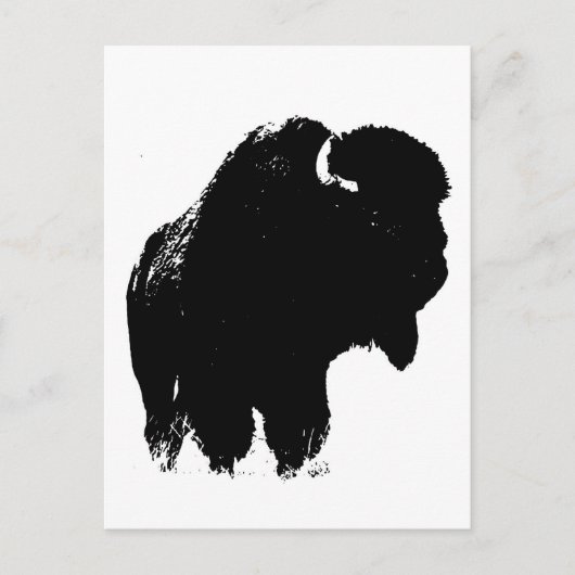 Pop Art Buffalo Bison Silhouette Briefkaart (Voorkant)