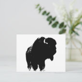 Pop Art Buffalo Bison Silhouette Briefkaart (Staand voorkant)