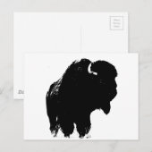 Pop Art Buffalo Bison Silhouette Briefkaart (Voorkant / Achterkant)