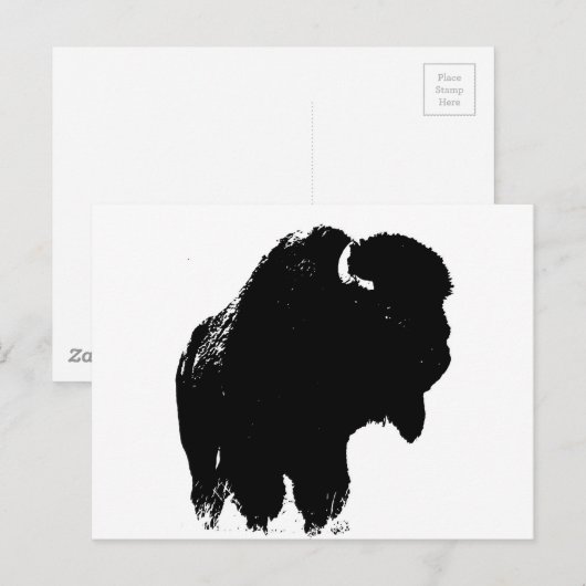 Pop Art Buffalo Bison Silhouette Briefkaart (Voorkant / Achterkant)