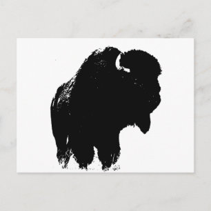 Pop Art Buffalo Bison Silhouette Briefkaart