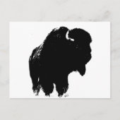 Pop Art Buffalo Bison Silhouette Briefkaart (Voorkant)