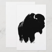 Pop Art Buffalo Bison Silhouette Briefpapier (Voorkant / Achterkant)