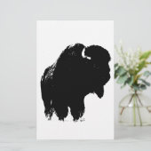Pop Art Buffalo Bison Silhouette Briefpapier (Staand voorkant)