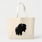 Pop Art Buffalo Bison Silhouette Grote Tote Bag (Voorkant)