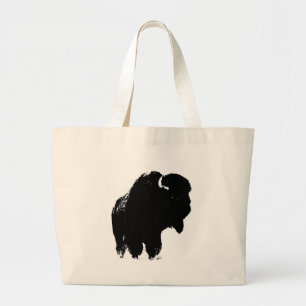 Pop Art Buffalo Bison Silhouette Grote Tote Bag