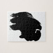 Pop Art Buffalo Bison Silhouette Legpuzzel (Horizontaal)