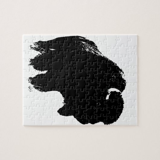 Pop Art Buffalo Bison Silhouette Legpuzzel (Horizontaal)