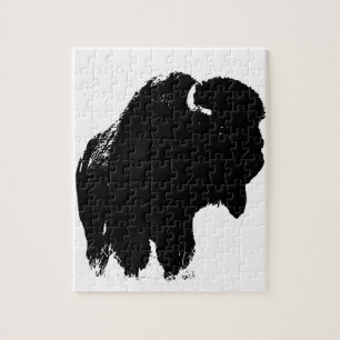 Pop Art Buffalo Bison Silhouette Legpuzzel