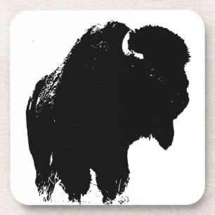 Pop Art Buffalo Bison Silhouette Onderzetter
