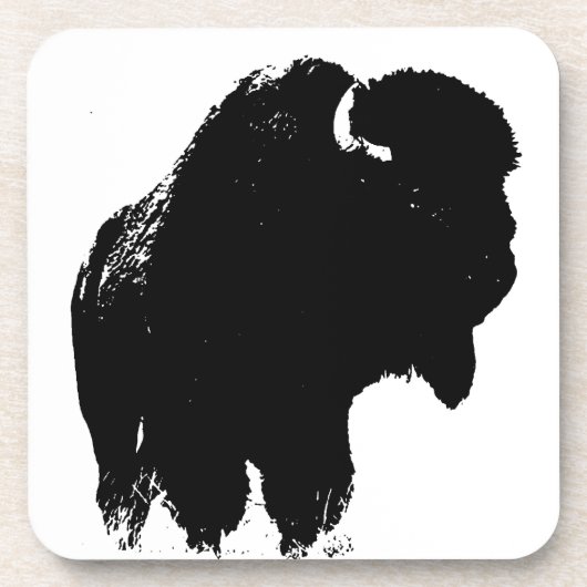 Pop Art Buffalo Bison Silhouette Onderzetter (Voorkant)