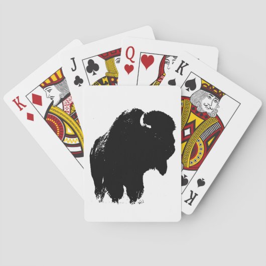 Pop Art Buffalo Bison Silhouette Pokerkaarten (Achterkant)