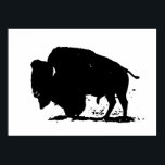 Pop Art Buffalo Bison Silhouette Poster<br><div class="desc">Moderne Amerikaanse historische afbeeldingen en kunstwerken - Digitaal bewerkte pop fotografie</div>