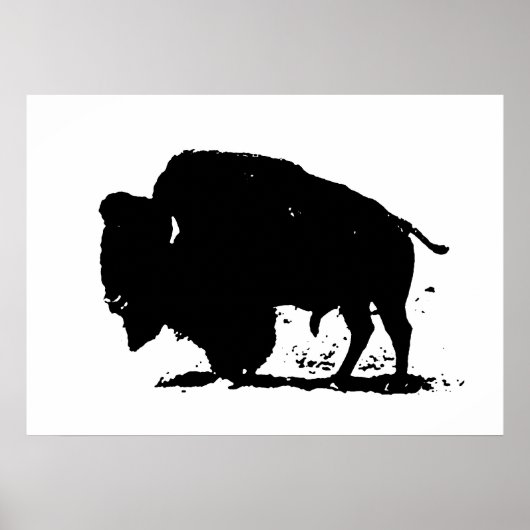 Pop Art Buffalo Bison Silhouette Poster (Voorkant)