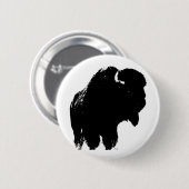 Pop Art Buffalo Bison Silhouette Ronde Button 5,7 Cm (Voorkant /achterkant)
