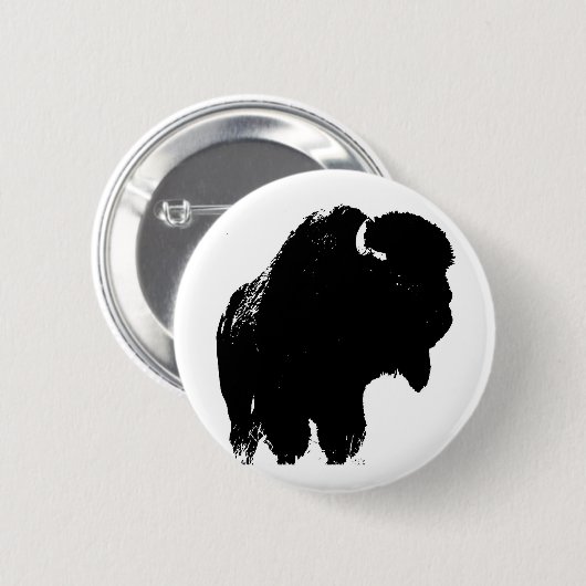 Pop Art Buffalo Bison Silhouette Ronde Button 5,7 Cm (Voorkant /achterkant)