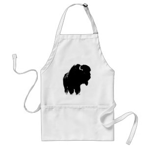 Pop Art Buffalo Bison Silhouette Standaard Schort