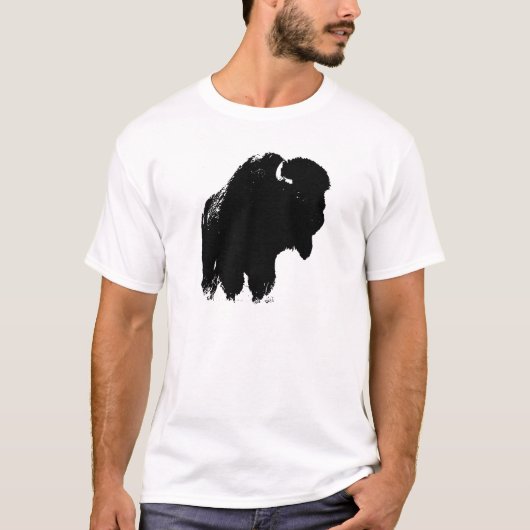 Pop Art Buffalo Bison Silhouette T-shirt (Voorkant)