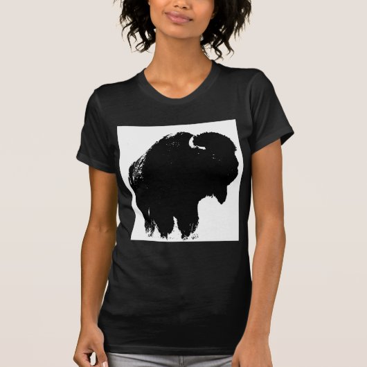 Pop Art Buffalo Bison Silhouette T-shirt (Voorkant)