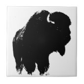 Pop Art Buffalo Bison Silhouette Tegeltje (Voorkant)