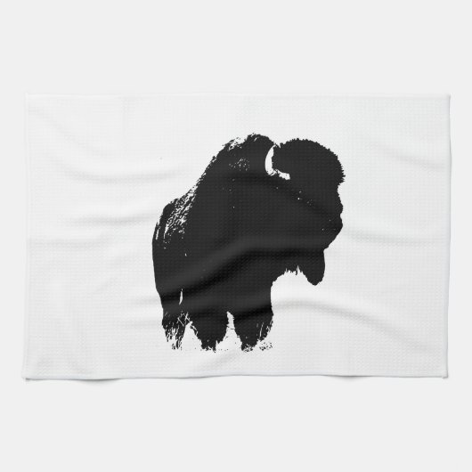 Pop Art Buffalo Bison Silhouette Theedoek (Horizontaal)