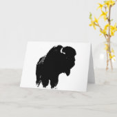 Pop Art Buffalo Bizon Silhouet Kaart (Gele Bloem)