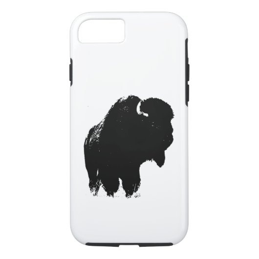 Pop Art Buffalo Silhouet Stoere iPhone 7 Hoesje (Achterkant)